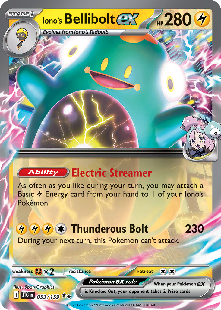 Iono's Bellibolt ex - 053/159 - Holo - JOURNEY TOGETHER - Pokemon - | AA37-41