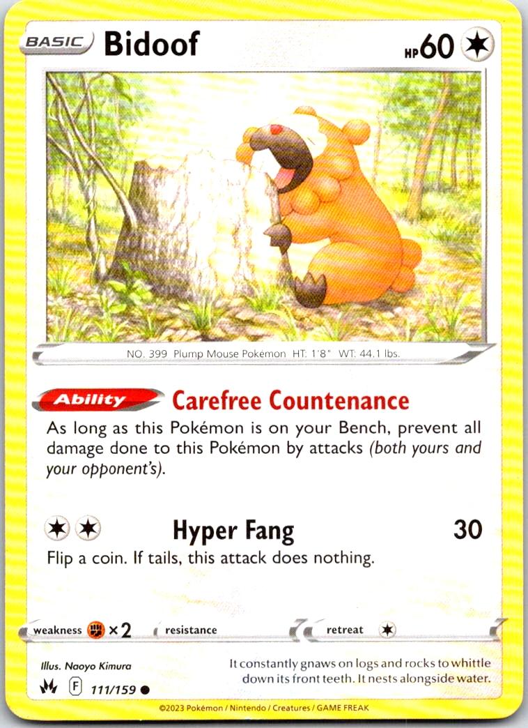 Bidoof - 111/159 - - CROWN ZENITH - Pokemon - Common | AB11-1