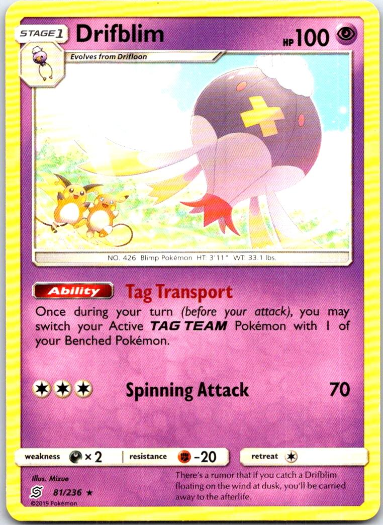 Drifblim - 81/236 - - UNIFIED MINDS - Pokemon - Rare | AB62-32