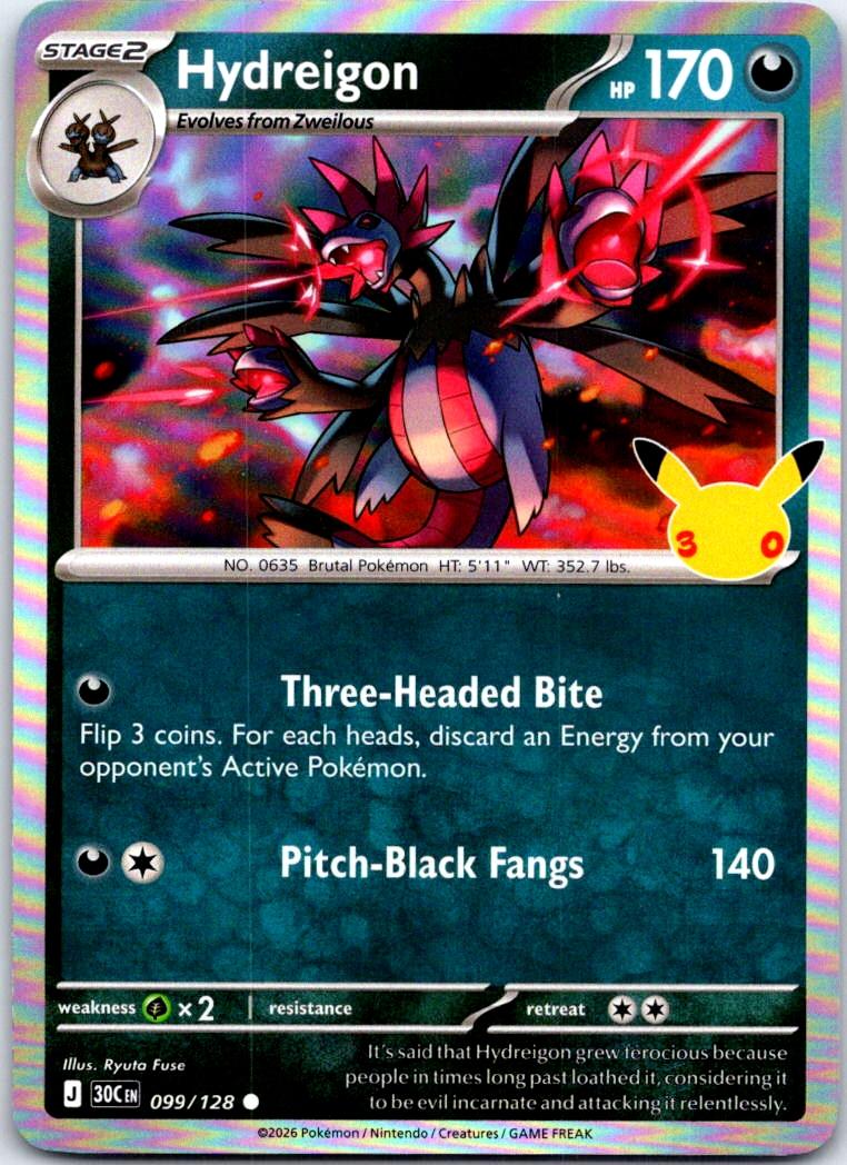Hydreigon - 099/128 - Holo - ME: 30TH CELEBRATION - Pokemon - | AB31-2