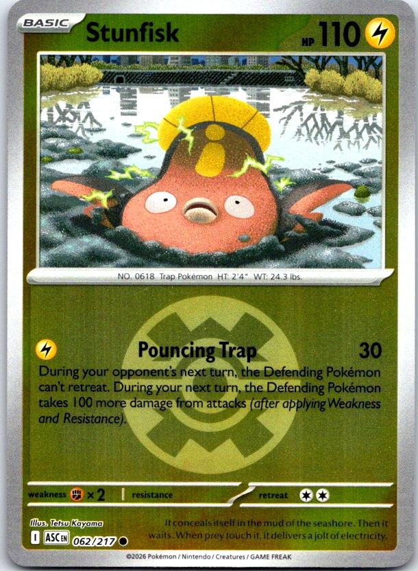 Stunfisk (Quick Ball) - 062/217 - Reverse Holo - ASCENDED HEROES - Pokemon - | AC27-19