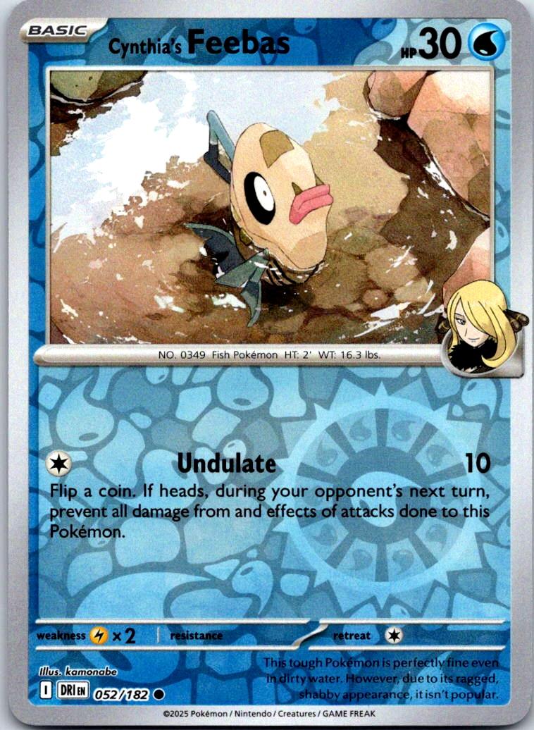 Cynthia's Feebas - 052/182 - Reverse Holo - DESTINED RIVALS - Pokemon - | AA123-14
