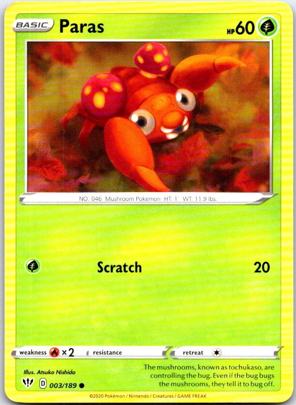 Paras - 003/189 - - DARKNESS ABLAZE - Pokemon - Common | AC16-34