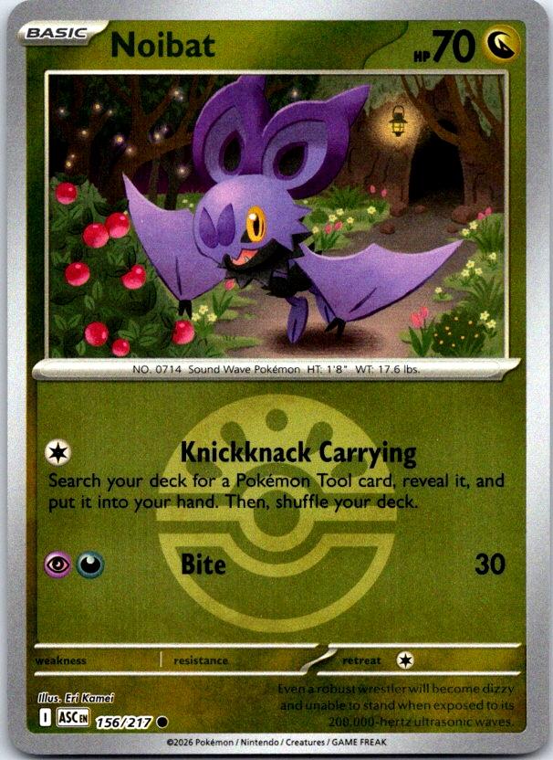 Noibat (Friend Ball) - 156/217 - Reverse Holo - ASCENDED HEROES - Pokemon - | AC27-44