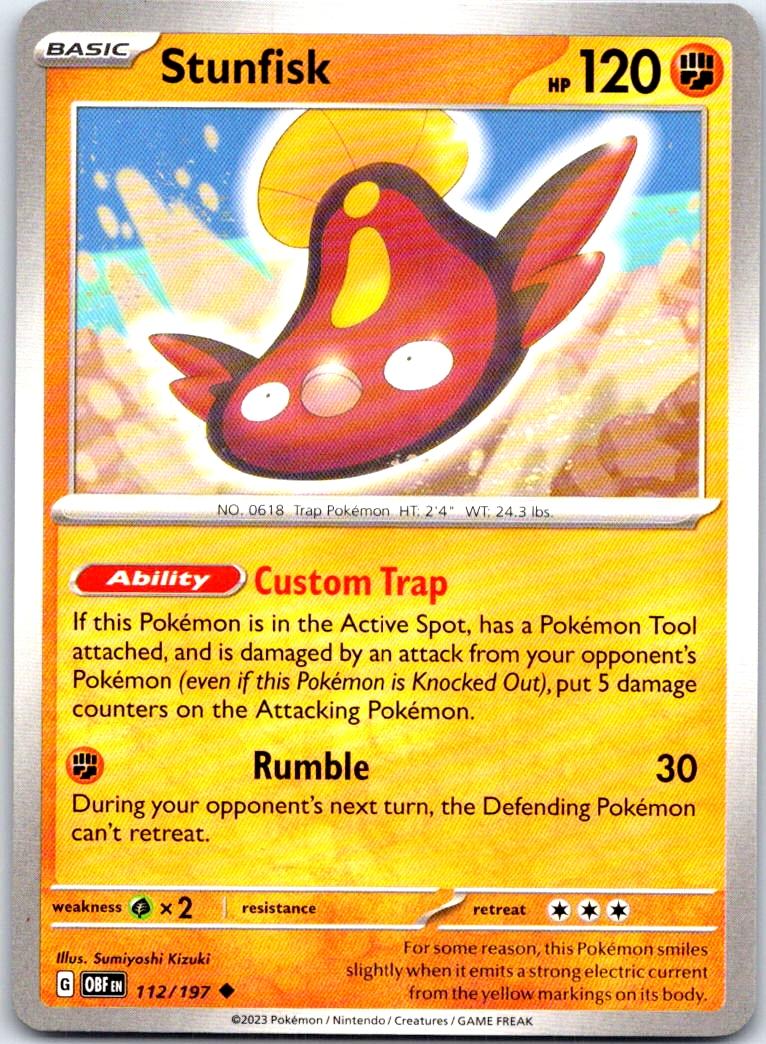 Stunfisk - 112/197 - - OBSIDIAN FLAMES - Pokemon - Uncommon | AB55-27