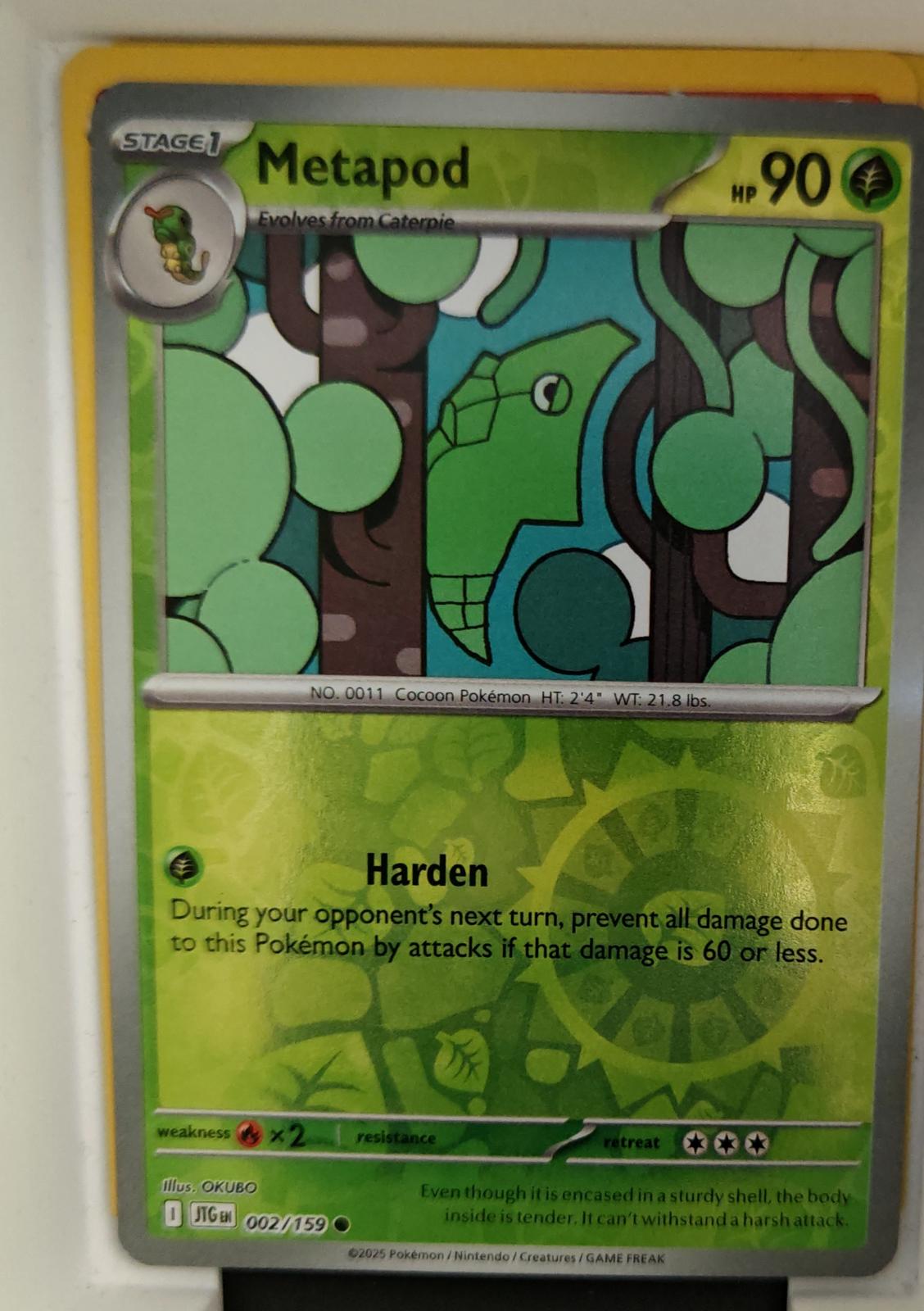 Metapod - 002/159 - Reverse Holo - JOURNEY TOGETHER - Pokemon - Common | AA22-3