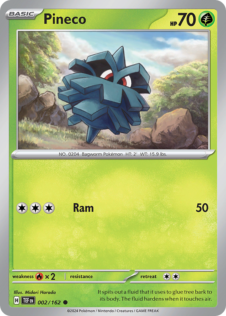 Pineco - 002/162 - - TEMPORAL FORCES - Pokemon - Common | AA21-92