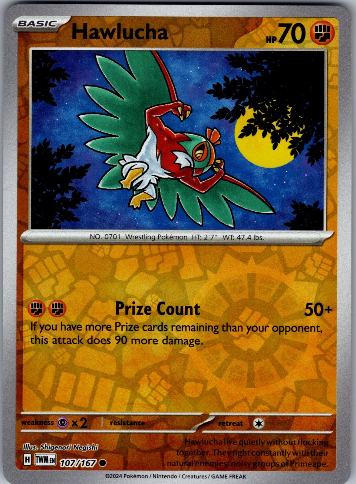 Hawlucha - 107/167 - Reverse Holo - TWILIGHT MASQUERADE - Pokemon - | AA82-19