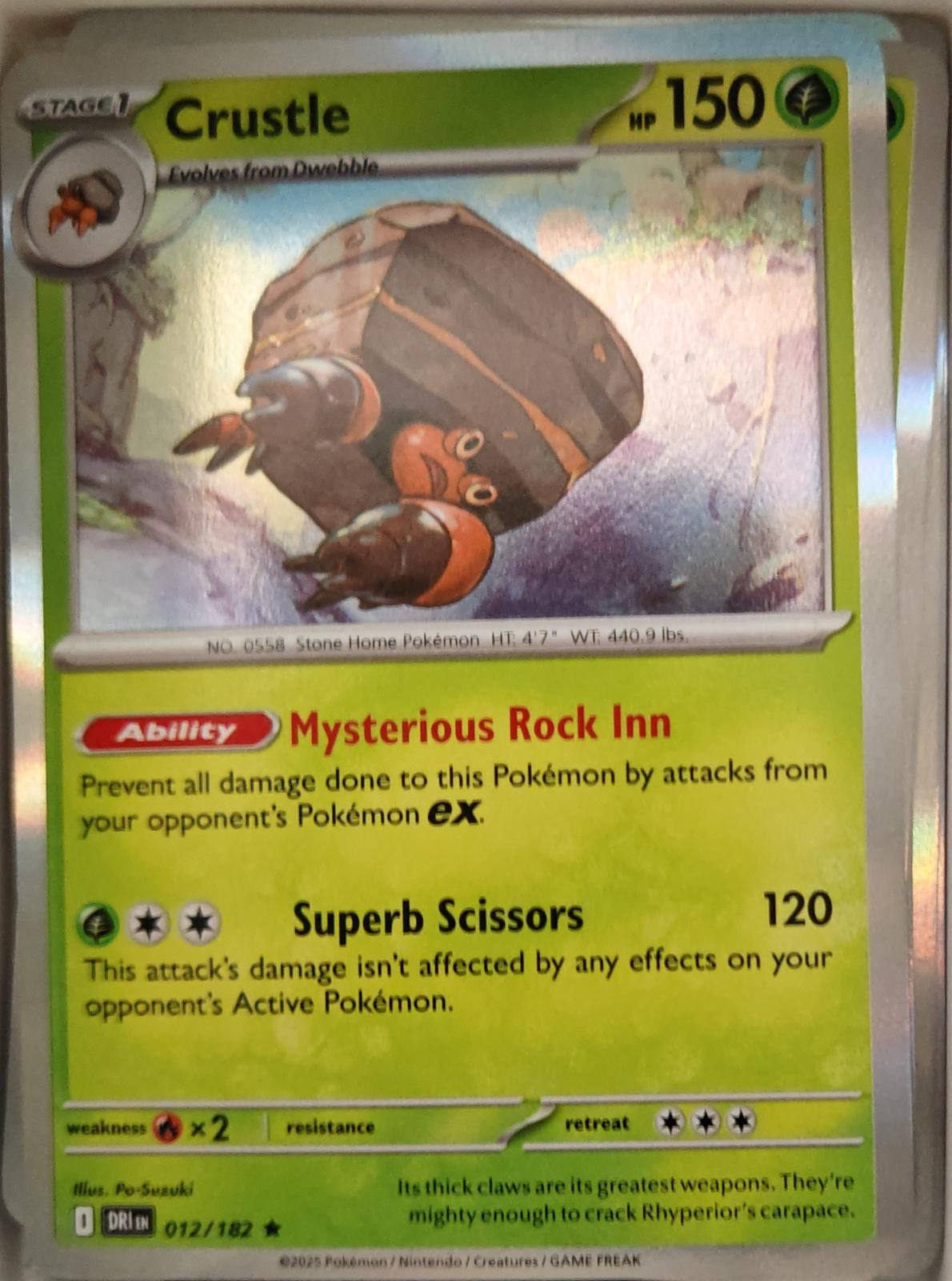 Crustle - 012/182 - Holo - DESTINED RIVALS - Pokemon - Rare | AA13-19