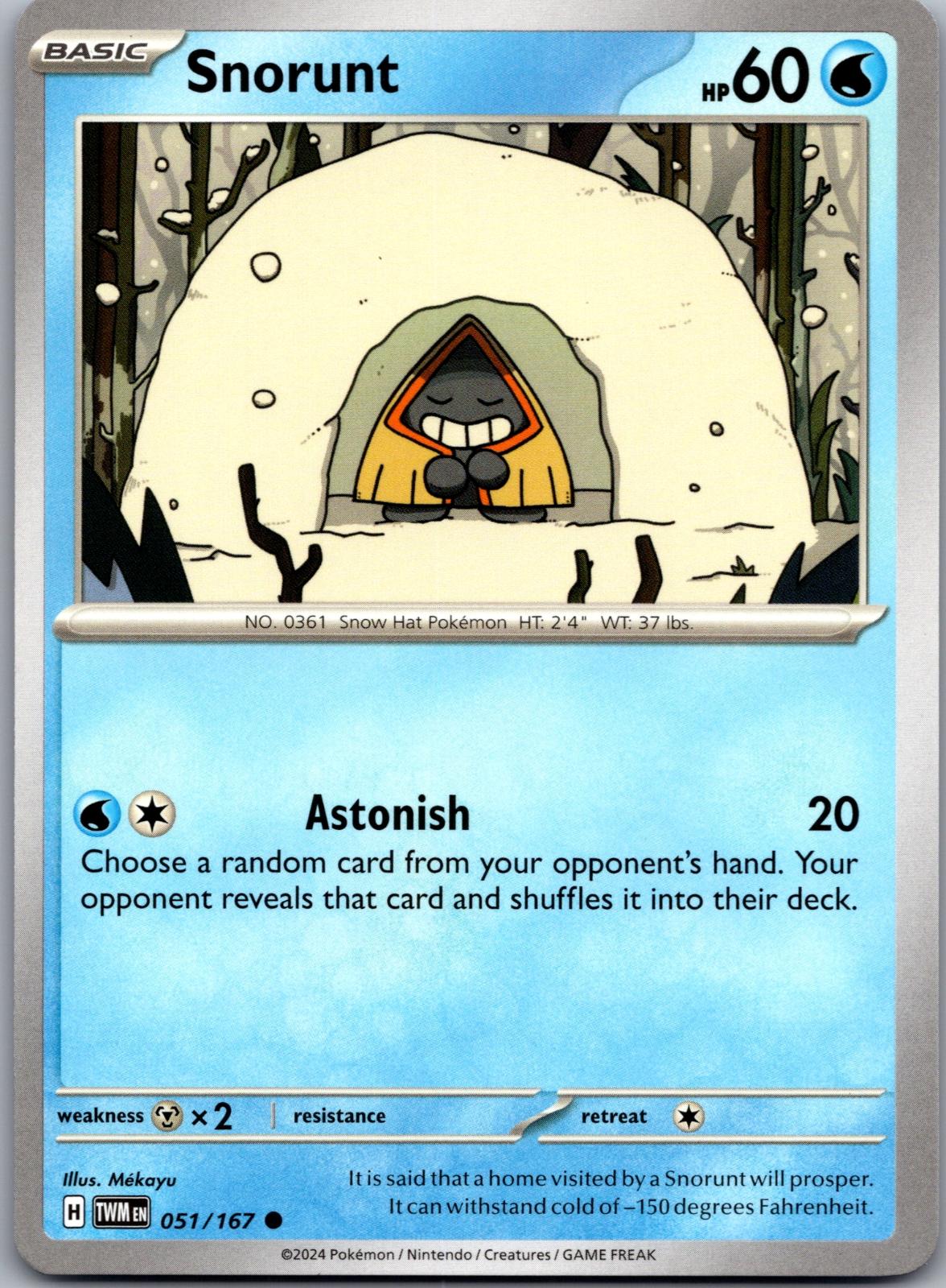 Snorunt - 051/167 - - TWILIGHT MASQUERADE - Pokemon - Common | AA87-39