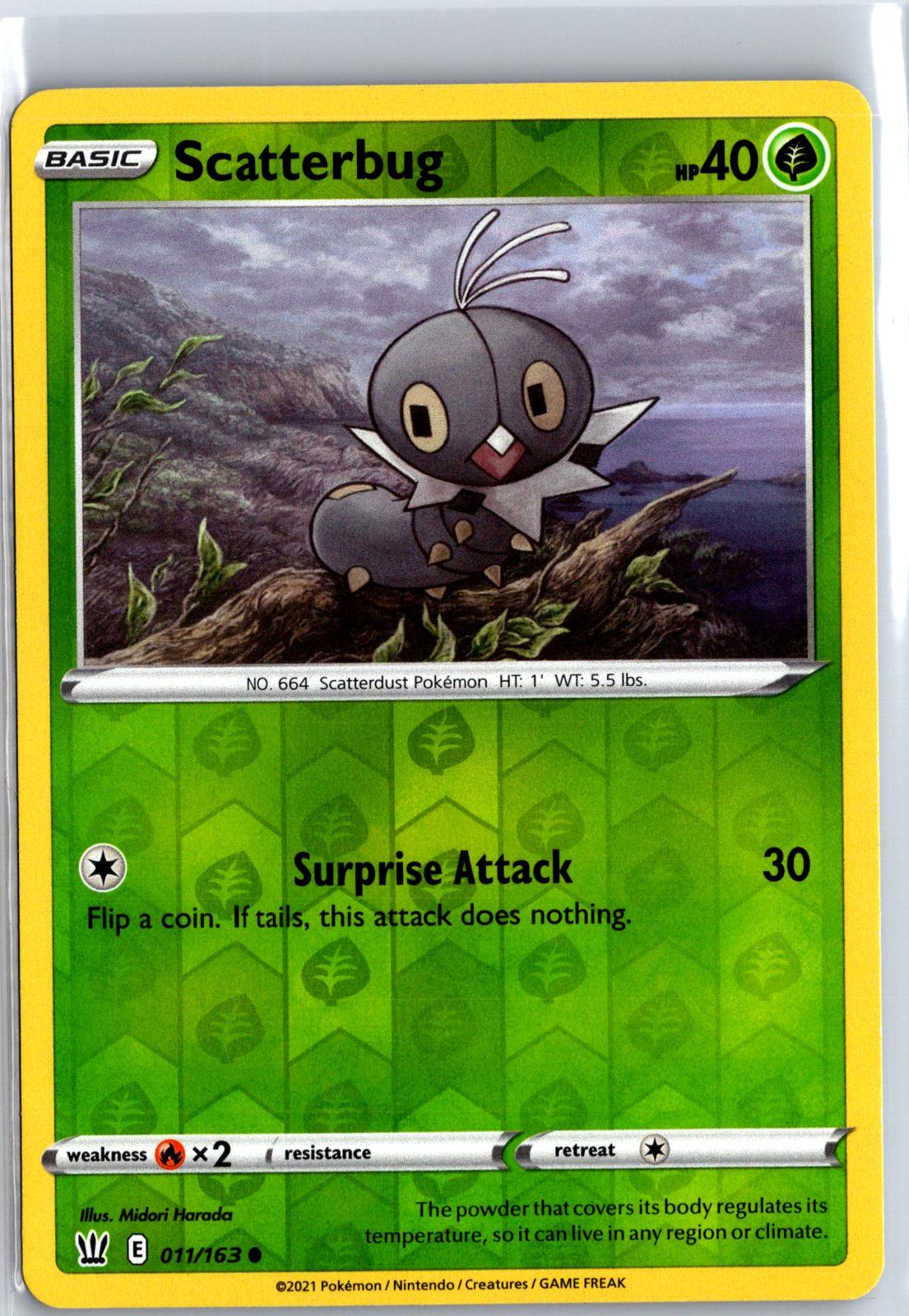Scatterbug - 011/163 - Reverse Holo - BATTLE STYLES - Pokemon - Common | AA129-4