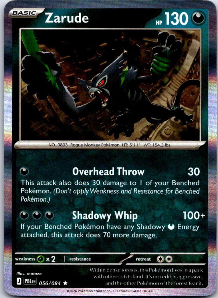 Zarude - 056/084 - Holo - PITCH BLACK - Pokemon - Rare | AA120-21