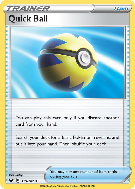 Quick Ball - 179/202 - - SWORD & SHIELD - Pokemon - Uncommon | AA40-60