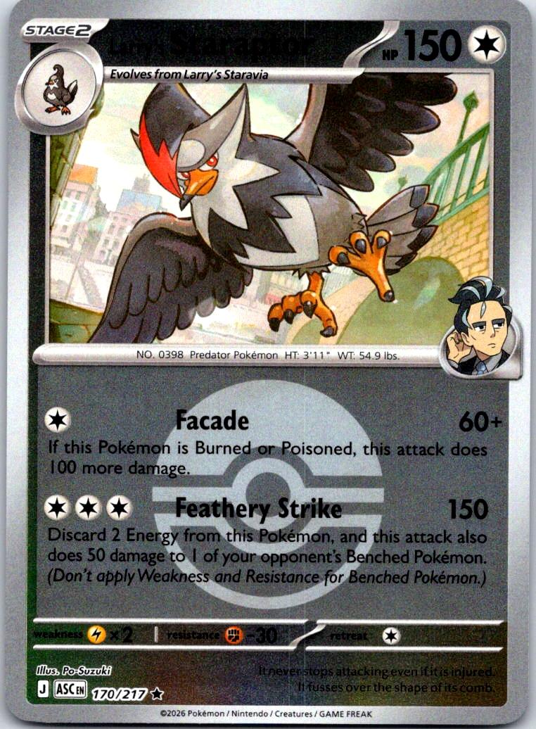 Larry's Staraptor (Poke Ball) - 170/217 - Reverse Holo - ASCENDED HEROES - Pokemon - | AB03-7