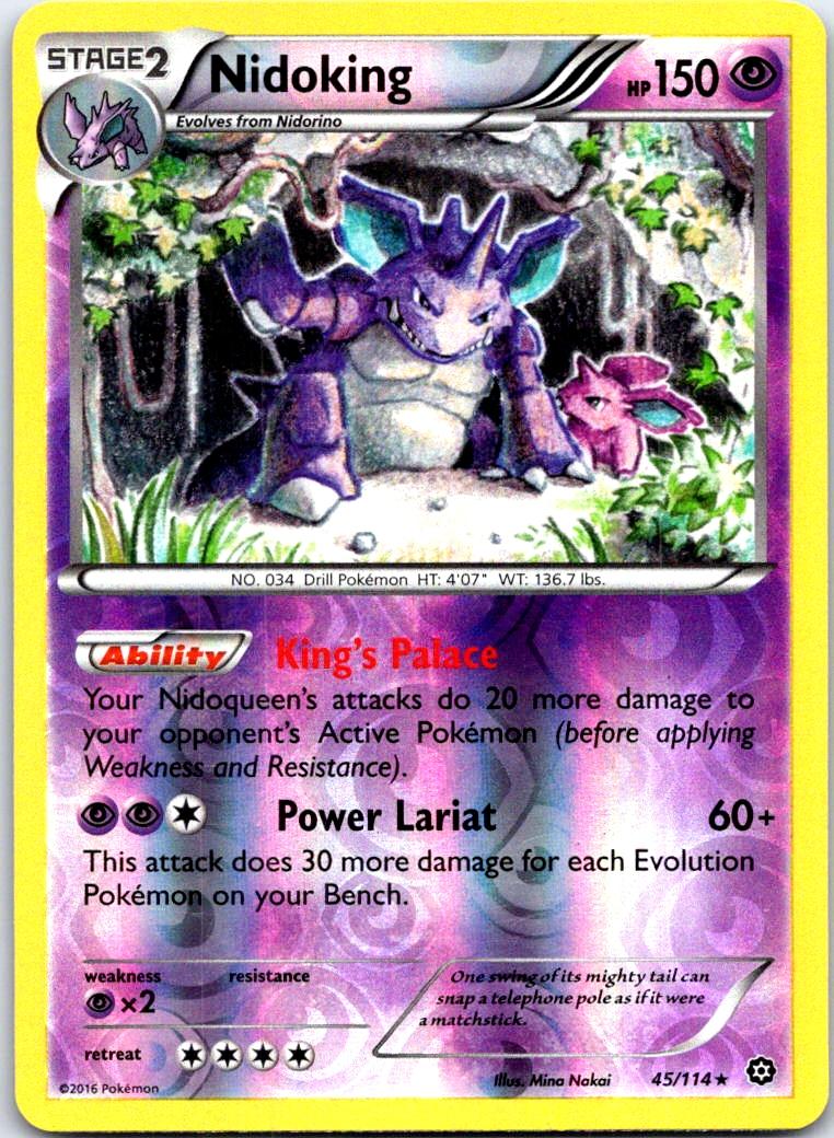 Nidoking - 45/114 - Reverse Holo - STEAM SIEGE - Pokemon - Rare | AB42-10
