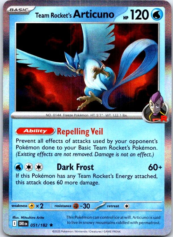 Team Rocket's Articuno - 051/182 - Holo - DESTINED RIVALS - Pokemon - | AB99-10