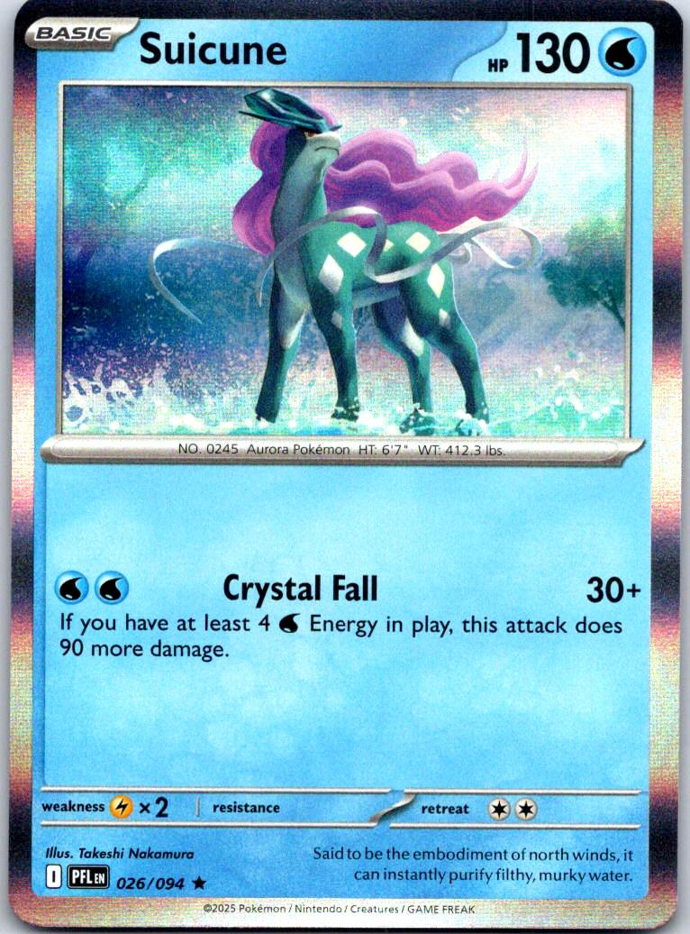 Suicune - 026/094 - Holo - PHANTASMAL FLAMES - Pokemon - Rare | AA120-42