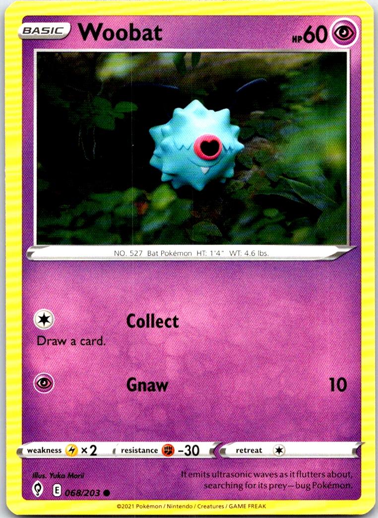 Woobat - 068/203 - - EVOLVING SKIES - Pokemon - Common | AB37-2