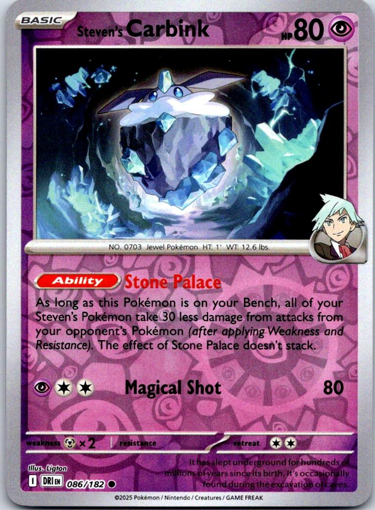 Steven's Carbink - 086/182 - Reverse Holo - DESTINED RIVALS - Pokemon - | AA123-35