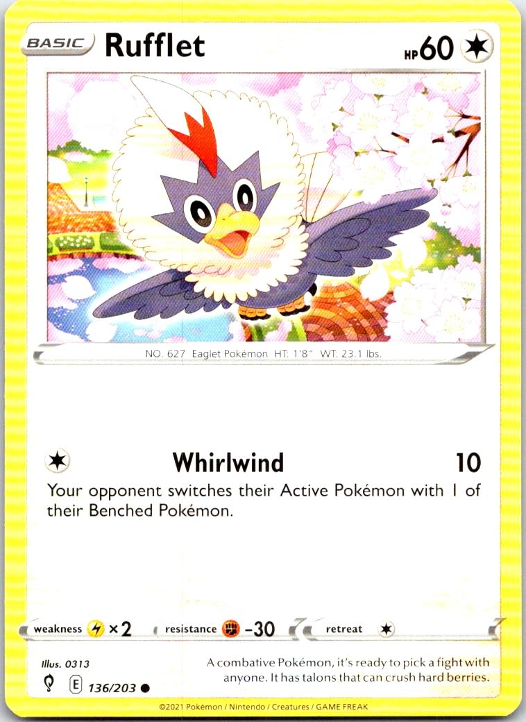 Rufflet - 136/203 - - EVOLVING SKIES - Pokemon - Common | AB35-23
