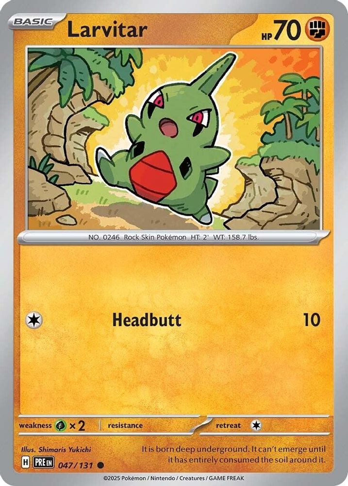Larvitar - 047/131 - - PRISMATIC EVOLUTIONS - Pokemon - Common | AA27-4