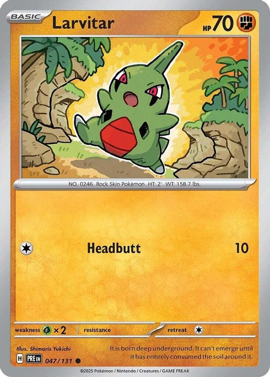 Larvitar - 047/131 - - PRISMATIC EVOLUTIONS - Pokemon - Common | AA27-4