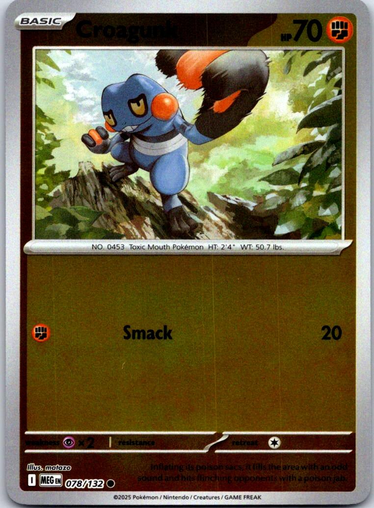 Croagunk - 078/132 - Reverse Holo - MEGA EVOLUTION - Pokemon - Common | AB04-10