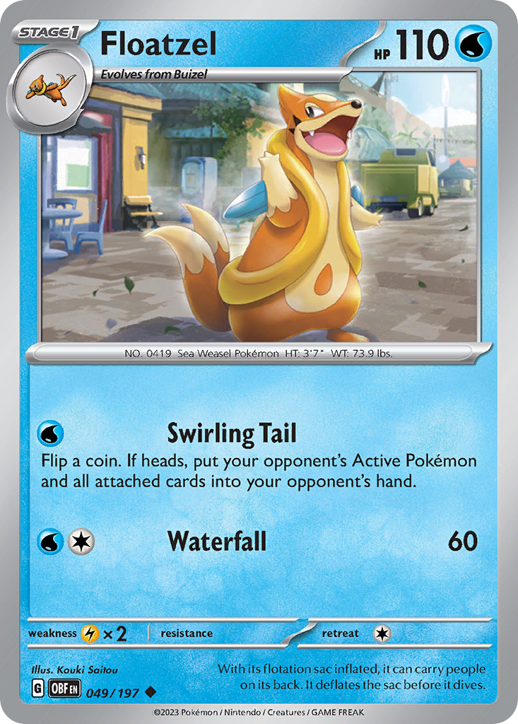 Floatzel - 049/197 - - OBSIDIAN FLAMES - Pokemon - Uncommon | AA10-88