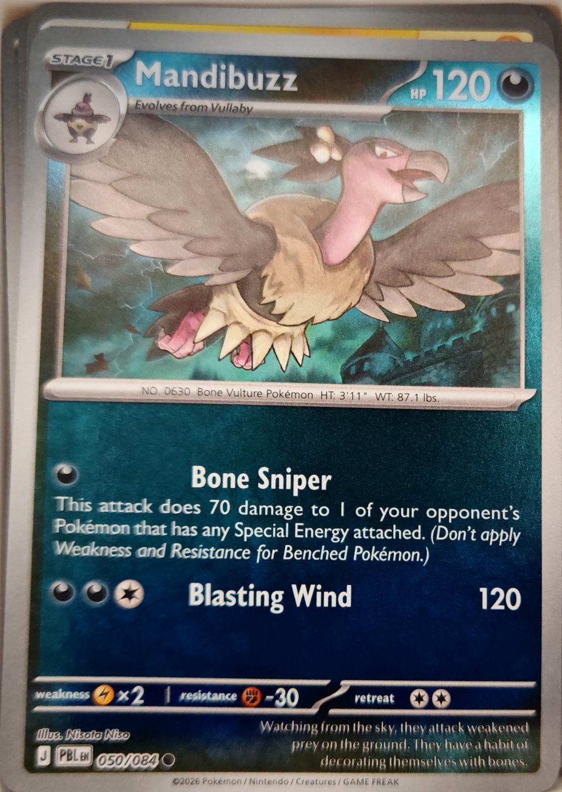 Mandibuzz - 050/084 - Reverse Holo - PITCH BLACK - Pokemon - Common | AA14-66