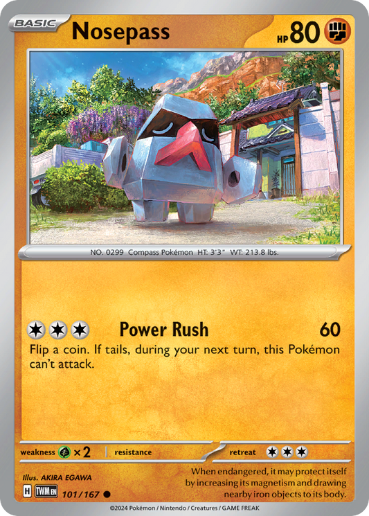 Nosepass - 101/167 - Reverse Holo - TWILIGHT MASQUERADE - Pokemon - | AA75-7