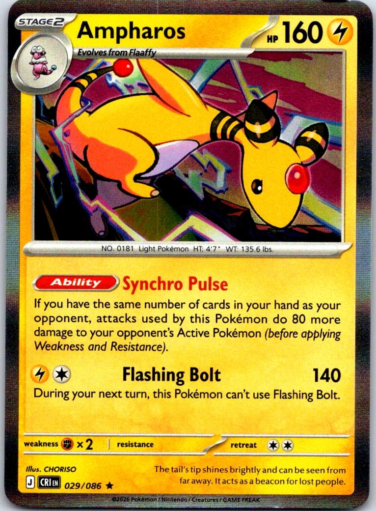 Ampharos - 029/086 - Holo - CHAOS RISING - Pokemon - Rare | AB06-13