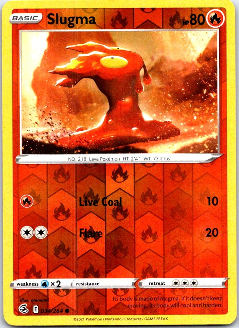 Slugma - 034/264 - Reverse Holo - FUSION STRIKE - Pokemon - Common | AB42-23