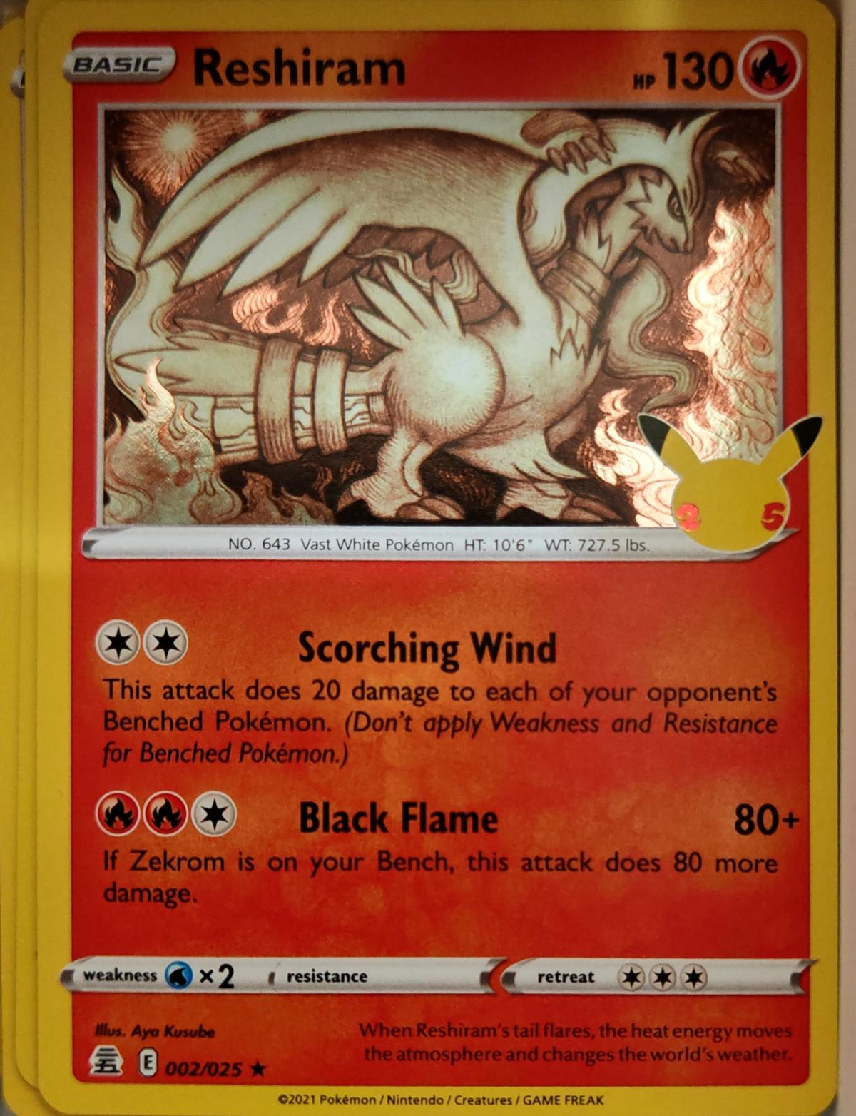 Reshiram - 002/025 - Holo - CELEBRATIONS - Pokemon - Rare | AA06-17