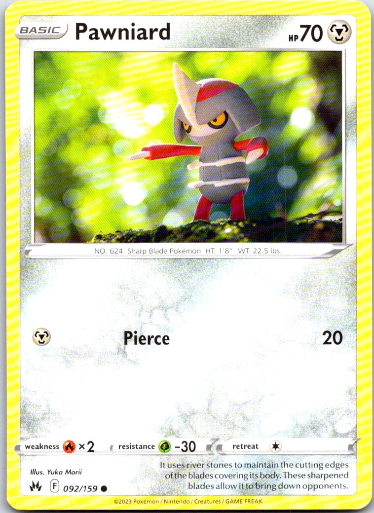 Pawniard - 092/159 - - CROWN ZENITH - Pokemon - Common | AA105-5