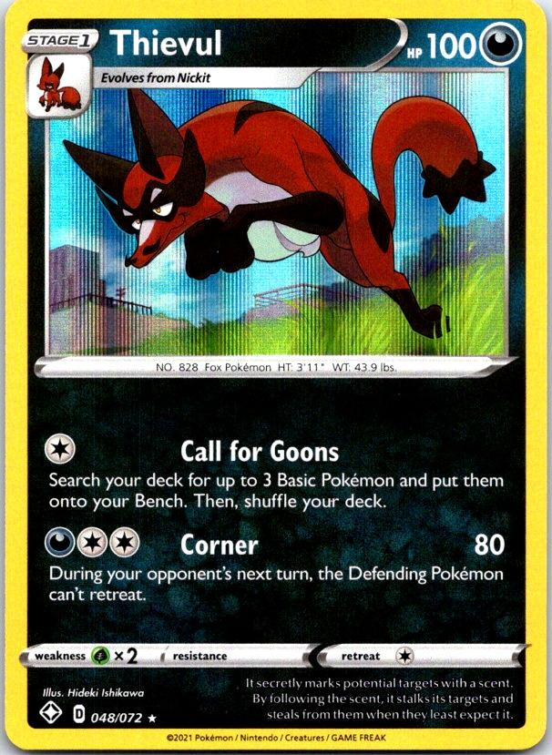 Thievul - 048/072 - Holo - SHINING FATES - Pokemon - Rare | AC12-23