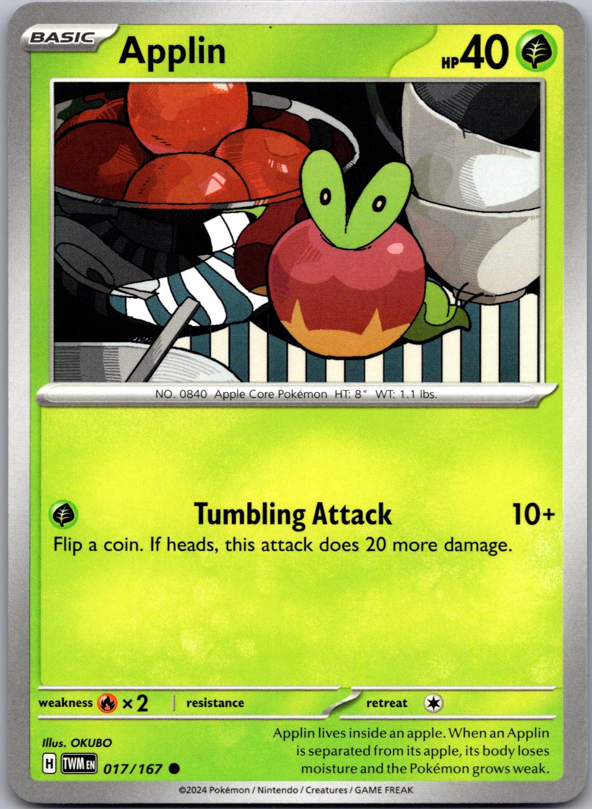 Applin - 017/167 - - TWILIGHT MASQUERADE - Pokemon - Common | AA88-5