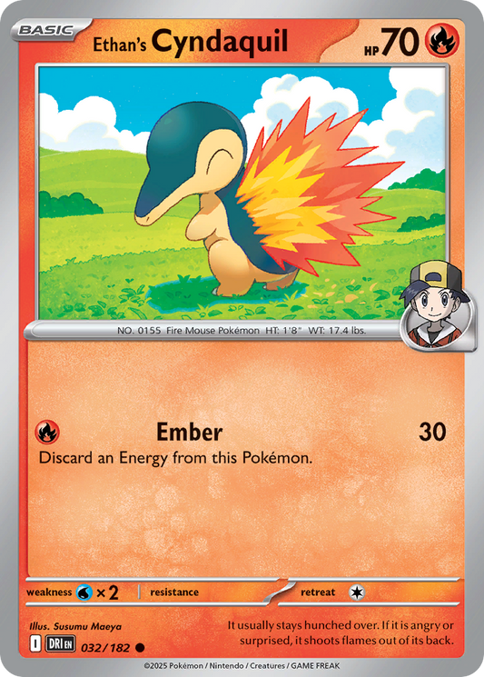 Ethan's Cyndaquil - 032/182 - - DESTINED RIVALS - Pokemon - Common | AA12-15