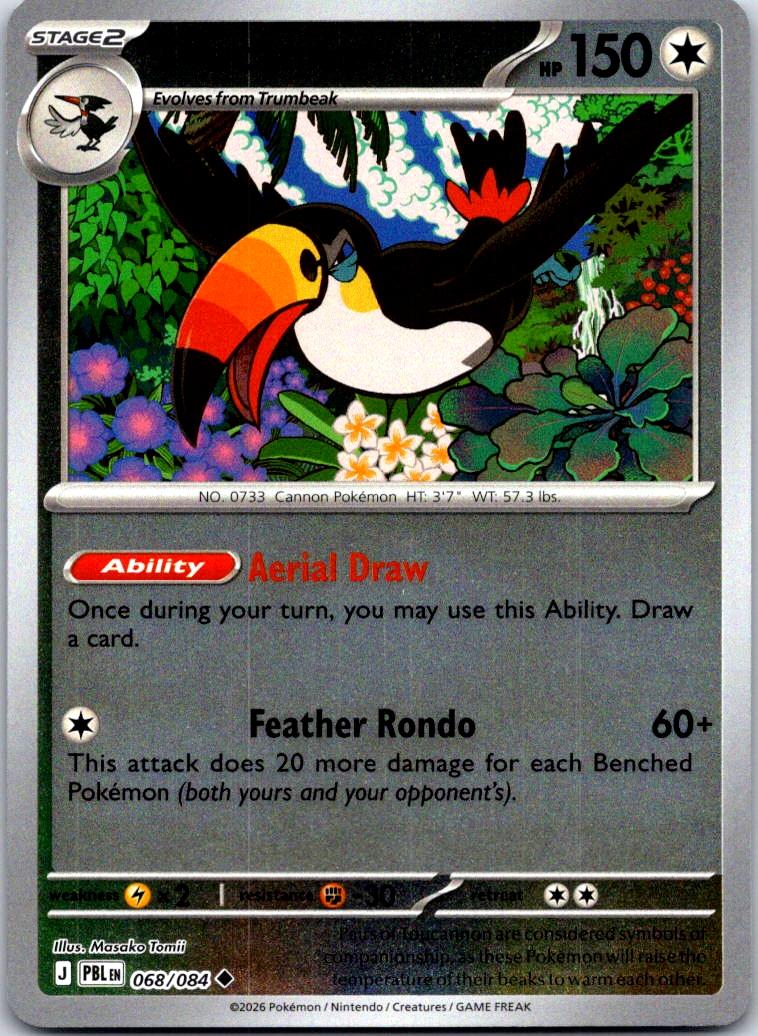 Toucannon - 068/084 - Reverse Holo - PITCH BLACK - Pokemon - Uncommon | AA119-48