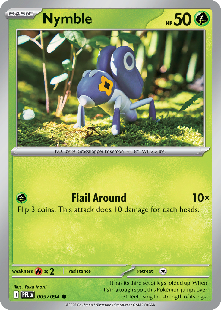 Nymble - 009/094 - Reverse Holo - PHANTASMAL FLAMES - Pokemon - Common | AA20-17
