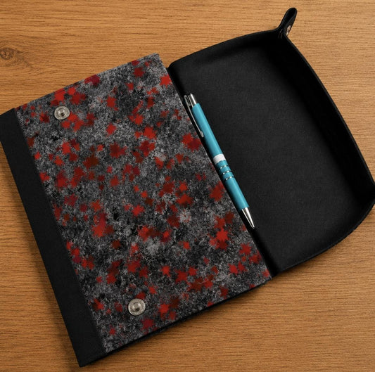 Halloween Horror handmade A5 notebook cover with fold-out dice rolling tray