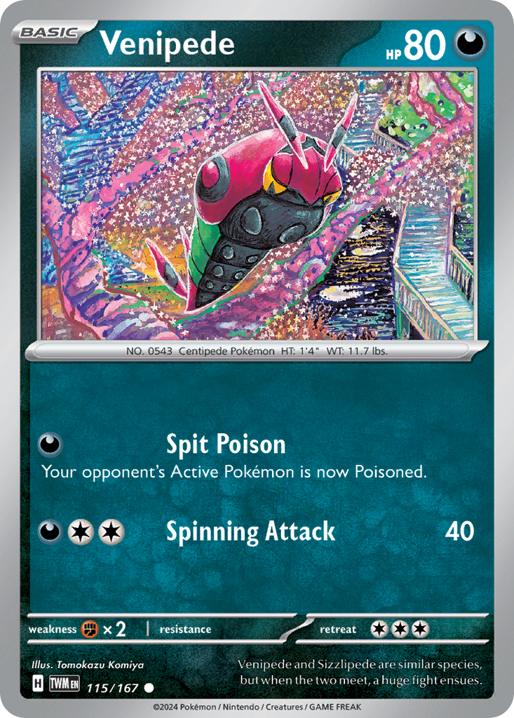 Venipede - 115/167 - - TWILIGHT MASQUERADE - Pokemon - Common | AA79-24
