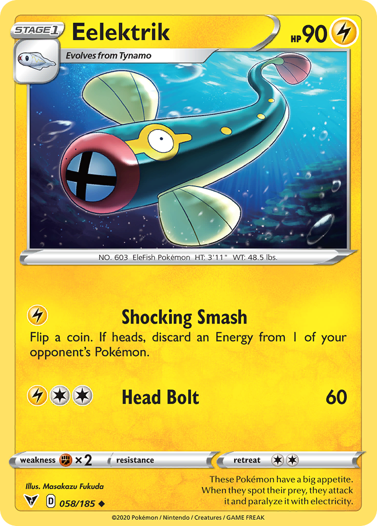 Eelektrik - 058/185 - Reverse Holo - VIVID VOLTAGE - Pokemon - | AA72-12