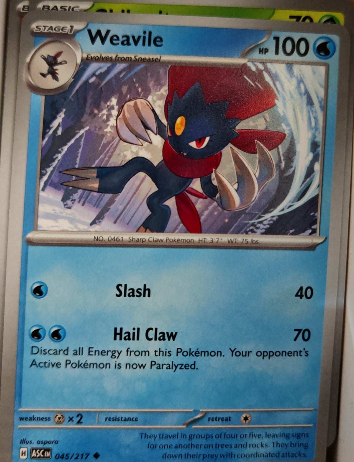 Weavile - 045/217 - - ASCENDED HEROES - Pokemon - Uncommon | AA10-36