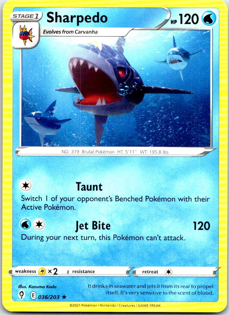 Sharpedo - 036/203 - - EVOLVING SKIES - Pokemon - Rare | AB37-45