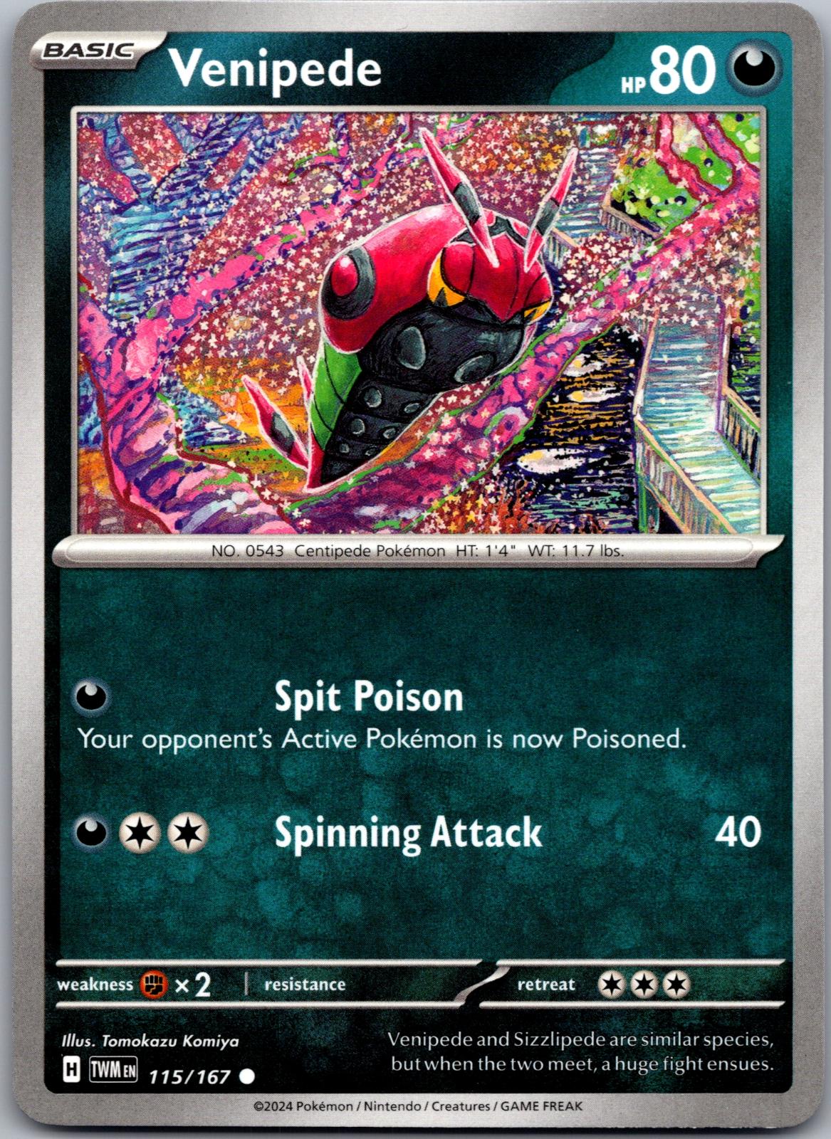 Venipede - 115/167 - - TWILIGHT MASQUERADE - Pokemon - Common | AA79-35