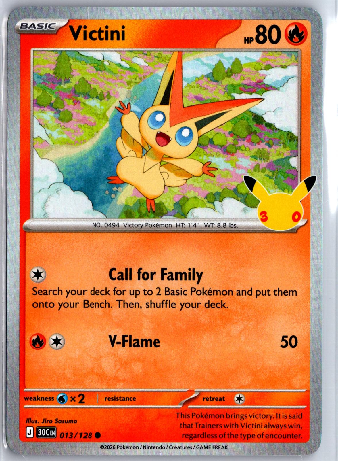 Victini - 013/128 - Holo - ME: 30TH CELEBRATION - Pokemon - Common | AA97-3