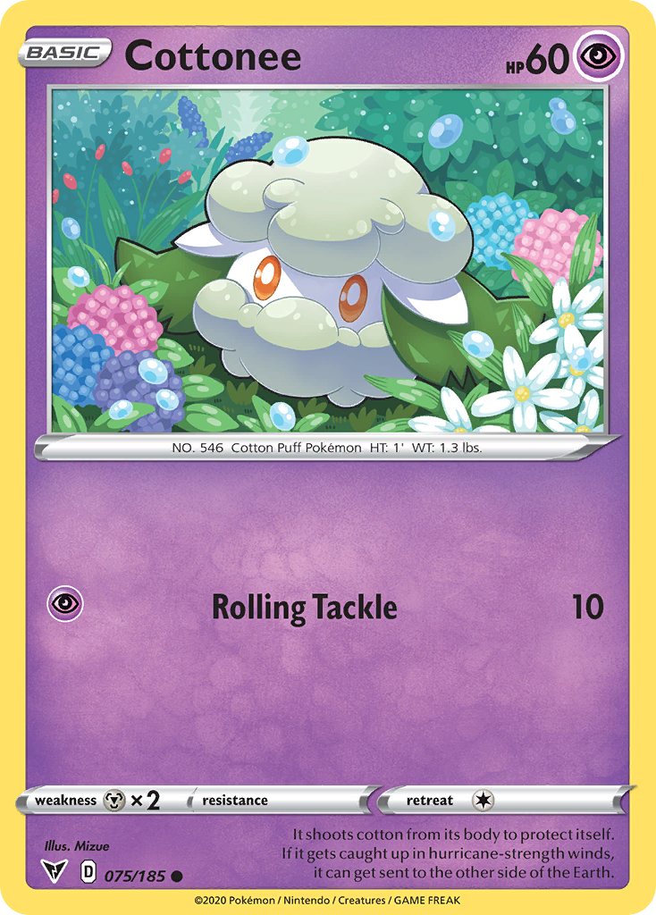 Cottonee - 075/185 - Reverse Holo - VIVID VOLTAGE - Pokemon - Common | AA22-23