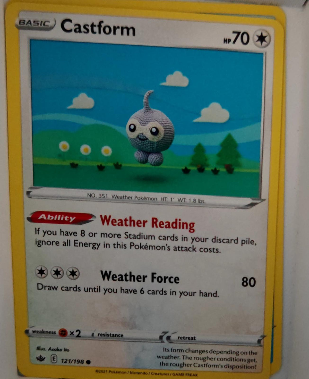 Castform - 121/198 - - CHILLING REIGN - Pokemon - Common | AA58-2