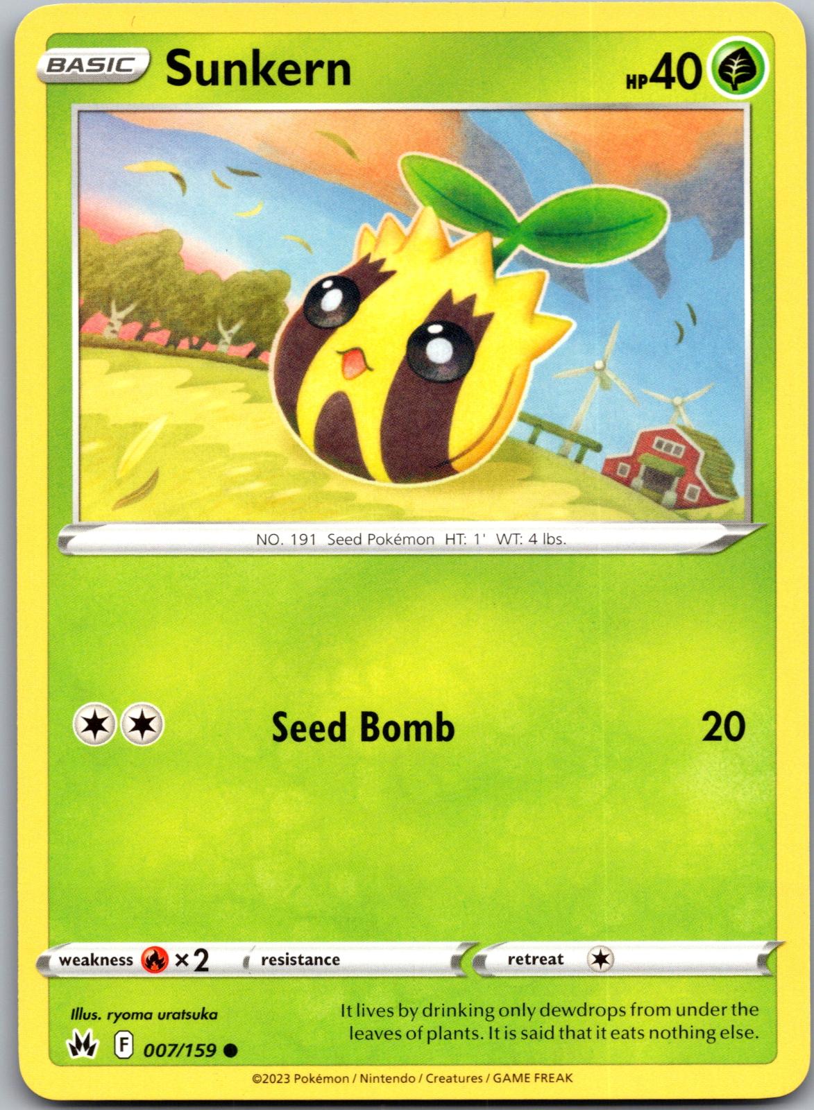 Sunkern - 007/159 - - CROWN ZENITH - Pokemon - Common | AA93-24