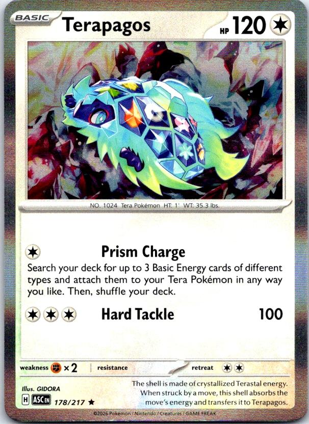Terapagos - 178/217 - Holo - ASCENDED HEROES - Pokemon - Rare | AC25-50